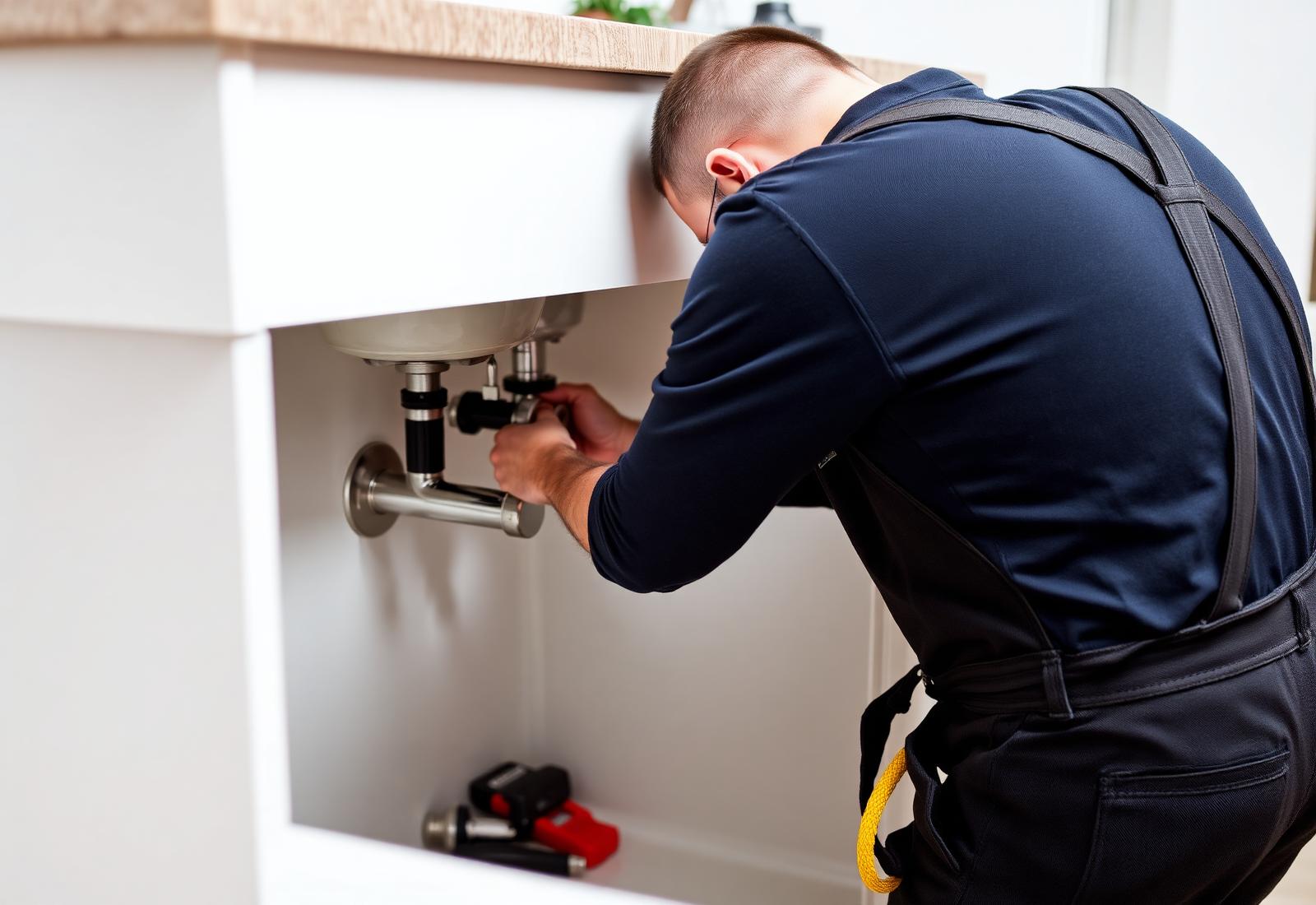 Licensed Northbridge plumber repairing a sink