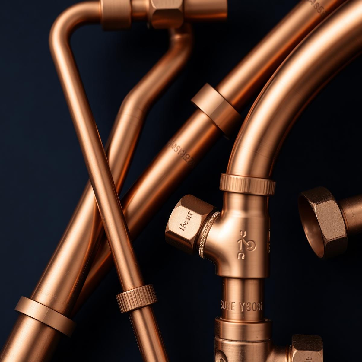 Copper plumbing pipes and fittings